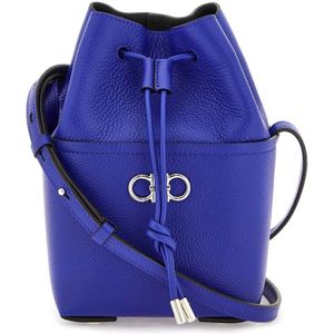 Salvatore Ferragamo, Tassen, Dames, Blauw, ONE Size, Leer, Shoulder Bags