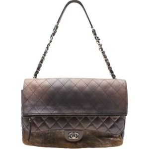 Chanel Vintage, Pre-owned, Dames, Bruin, ONE Size, Pre-owned Leather chanel-bags