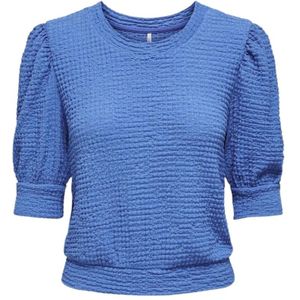 Only, Blouses & Shirts, Dames, Blauw, XS, Dazzling Blue Korte Mouw Top