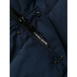 Canada Goose, Jassen, Heren, Blauw, M, Blauwe Wyndham Parka met Logo Patch