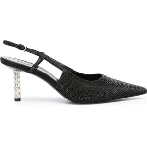 Givenchy, Zwarte G Cube Slingback Pumps met Strass Versiering Zwart, Dames, Maat:36 EU