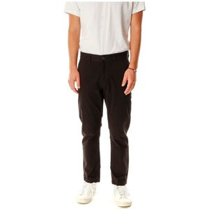 Gabba, Broeken, Heren, Zwart, W32 L34, Klassieke Slim-Fit Chino Broek