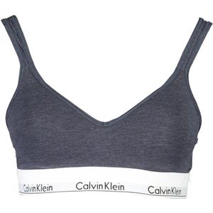 Calvin Klein, Ondergoed, Dames, Blauw, XS, Blauwe Bralette Gewatteerd Elastische Taille Contrast