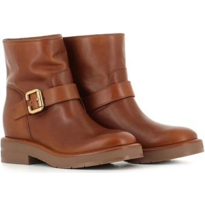 Chloé, Schoenen, Dames, Bruin, 37 EU, Leer, Cognac Leren Sleehaklaarzen