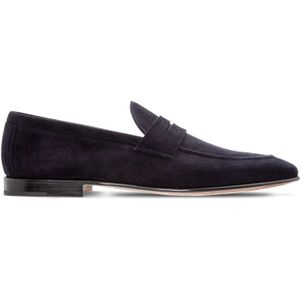 Moreschi, Schoenen, Heren, Blauw, 43 1/2 EU, Suède, Klassieke Navy Blauwe Suède Loafer