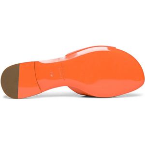 Santoni, Schoenen, Dames, Oranje, 39 EU, Leer, Leren Slide Sandaal