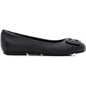 Hogan, Schoenen, Dames, Zwart, 36 EU, Leer, Zwarte Leren Ballerina Flats