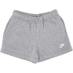 Nike, Korte broeken, Dames, Grijs, L, Katoen, Fleece Mid-rise Shorts Heather/Wit