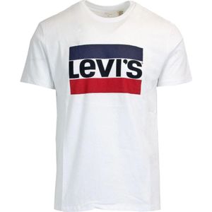 Levi's, Tops, Heren, Wit, L, Katoen, Wit Bedrukt Heren T-Shirt