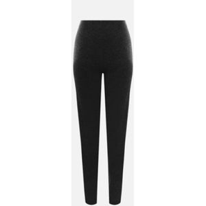 Saint Laurent, Broeken, Dames, Zwart, M, Kasjmier, Zwarte Cashmere Leggings met Elastische Tailleband en Enkelbanden