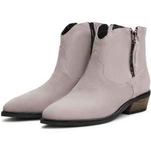 Cesare Gaspari, Schoenen, Dames, Grijs, 41 EU, Leer, Luxe Leren Cowboy Laarzen - Grijs