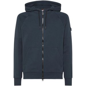 Peuterey, Sweatshirts & Hoodies, Heren, Blauw, S, Katoen, Zip-throughs