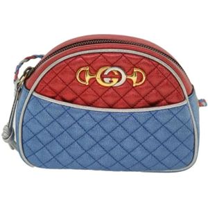 Gucci Vintage, Pre-owned, Dames, Veelkleurig, ONE Size, Leer, Multicolor Gucci Clutch van Leer
