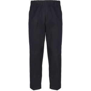 Jil Sander, Blauwe Katoenen Elastan Broek Blauw, Heren, Maat:M