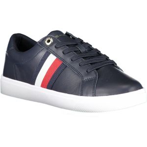 Tommy Hilfiger, Schoenen, Dames, Blauw, 40 EU, Blauwe Sportieve Veterschoenen met Contrastdetails