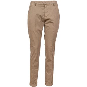 Dondup, Broeken, Heren, Bruin, W36, Katoen, Lichtgewicht Slim Fit Katoenen Chino Broek