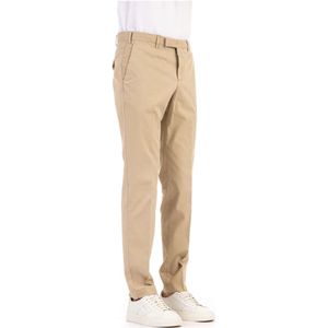 PT Torino, Broeken, Heren, Beige, XL, Katoen, Beige Twill Stretch Katoenen Broek