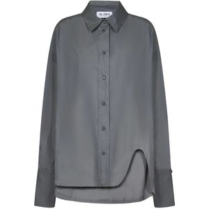 The Attico, Blouses & Shirts, Dames, Grijs, S, Katoen, Grijze Klassieke Kraag Shirt