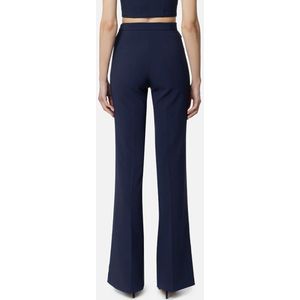 Elisabetta Franchi, Broeken, Dames, Blauw, XL, Elegante Hoge Taille Broek