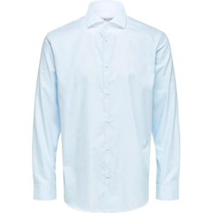 Selected Homme, Overhemden, Heren, Blauw, M, Katoen, Lichtblauwe Klassieke Knopenblouse