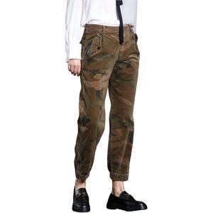 Mason's, Velvet Cargo Broek met Camouflage Patroon Bruin, Dames, Maat:L