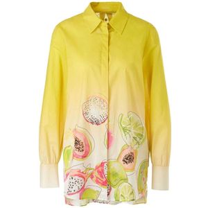 Marc Cain, Blouses & Shirts, Dames, Geel, L, Gele Fruitprint Blouse Dames