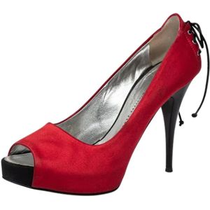 Giuseppe Zanotti Pre-owned, Pre-owned, Dames, Rood, 36 EU, Satijn, Pre-owned Satin heels