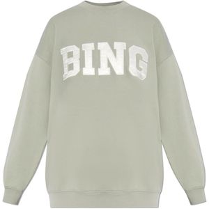 Anine Bing, Sweatshirts & Hoodies, Dames, Groen, L, Katoen, Tyler sweatshirt met logo