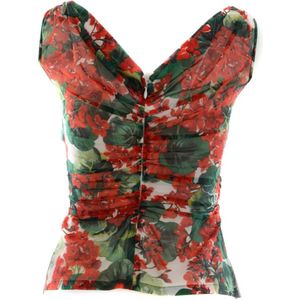 Dolce & Gabbana, Tops, Dames, Rood, L, Luxe mouwloze top voor vrouwen