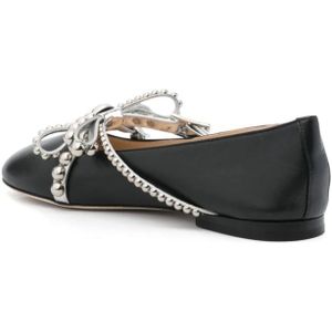 Mach & Mach, Schoenen, Dames, Zwart, 37 EU, Leer, Zwarte ballerina's met stud-detailing