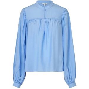 mbyM, Blouses & Shirts, Dames, Blauw, S, Polyester, Lichtblauwe Mandarin Kraag Blouse