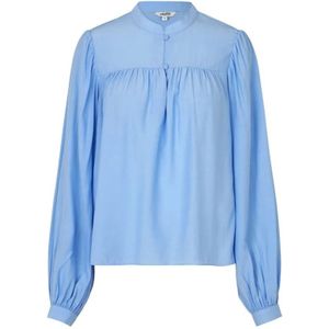 mbyM, Lichtblauwe Mandarin Kraag Blouse Blauw, Dames, Maat:XS