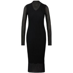 Hugo Boss, Zwarte Eviba Jurk met Eigentijdse Silhouet Zwart, Dames, Maat:S