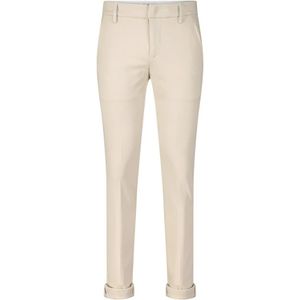 Dondup, Broeken, Heren, Beige, W31, Slim Fit Viscose-Mix Broek