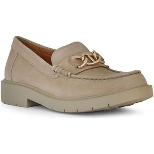 Geox, Schoenen, Dames, Beige, 36 EU, Suède, Beige Loafers voor Vrouwen