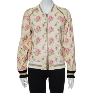 Gucci Vintage, Pre-owned, Dames, Beige, L, Tweed, Pre-owned Leather outerwear