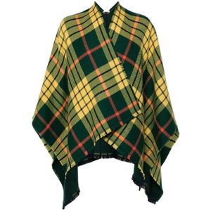 Vivienne Westwood, Jassen, Heren, Veelkleurig, ONE Size, Wol, Groene Tartan Check Cape Jas