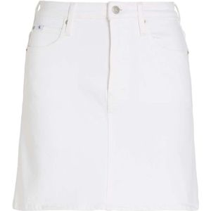 Calvin Klein Jeans, Rokken, Dames, Wit, W27, Katoen, A-Line Mini Skirt