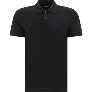 Tom Ford, Tennis Polo Shirt Zwart, Heren, Maat:XL