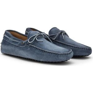 Tod's, Schoenen, Heren, Blauw, 41 EU, Nieuwe laccetto gommini mocassin stijl