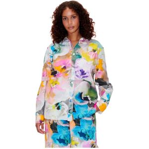 Stine Goya, Blouses & Shirts, Dames, Veelkleurig, M, Katoen, Multicolor Bloemen Katoenen Poplin Shirt