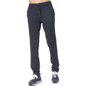 Mason's, Marineblauwe Chino Jogger Broek Blauw, Heren, Maat:2XS