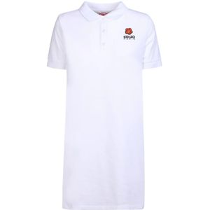 Kenzo, Casual-Chique Witte Polo Jurk Wit, Dames, Maat:S