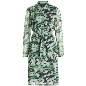 Betty & Co, Kleedjes, Dames, Groen, XL, Knoop Midi Jurk