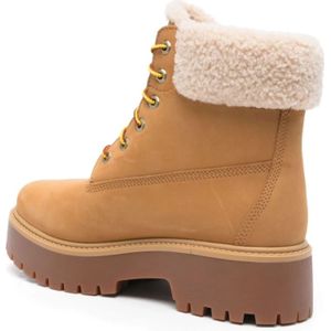 Timberland, Schoenen, Dames, Beige, 37 EU, Suède, Beige Suède Waterdichte Enkellaarzen