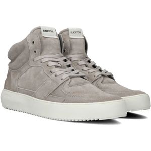 Blackstone, Schoenen, Heren, Grijs, 41 EU, Leer, Beige Suede High Top Sneakers