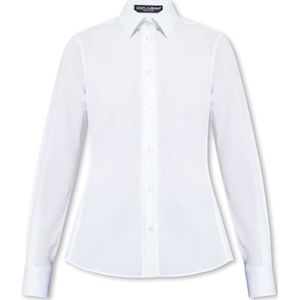 Dolce & Gabbana, Blouses & Shirts, Dames, Wit, XS, Katoen, Katoenen shirt
