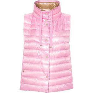 Herno, Jassen, Dames, Roze, M, Polyester, Gewatteerde Puffer Vest voor Heren