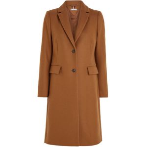 Tommy Hilfiger, Mantels, Dames, Bruin, S, Cognac Single-Breasted Coat