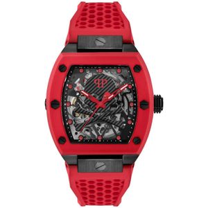 Philipp Plein, Automatisch Herenhorloge The $keleton Rood, Heren, Maat:ONE Size